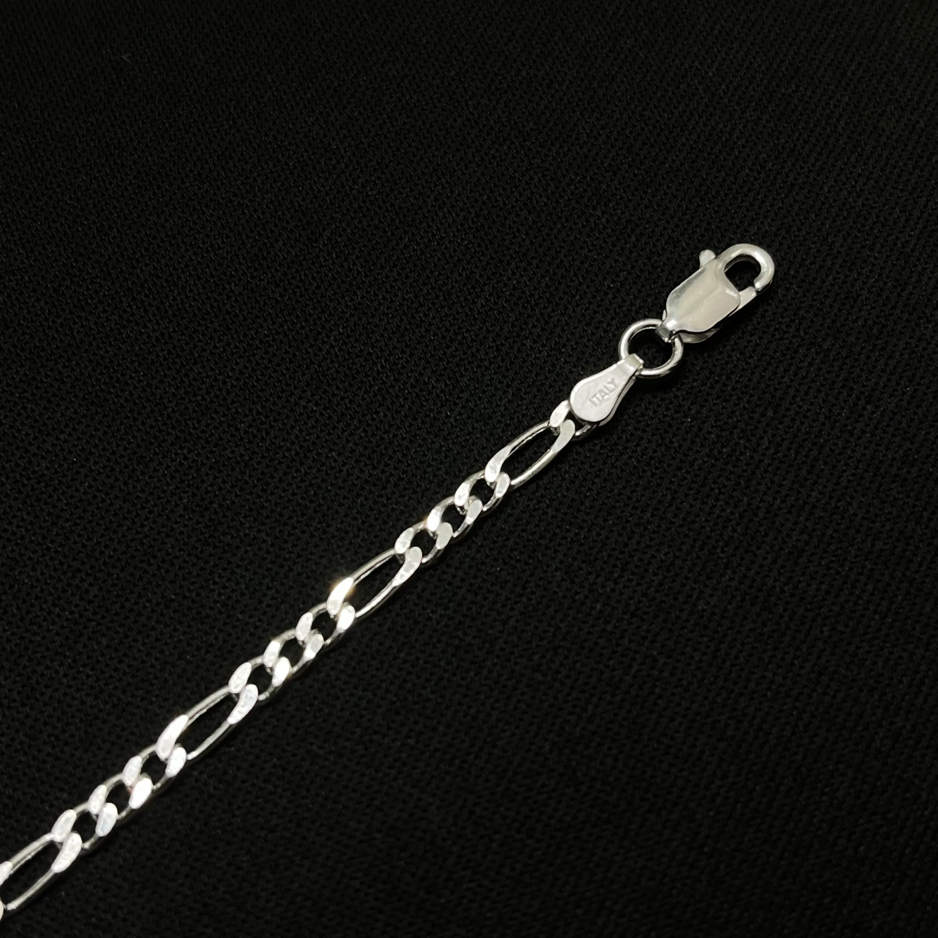 3MM Sterling Silver Figaro Bracelet - Image 3