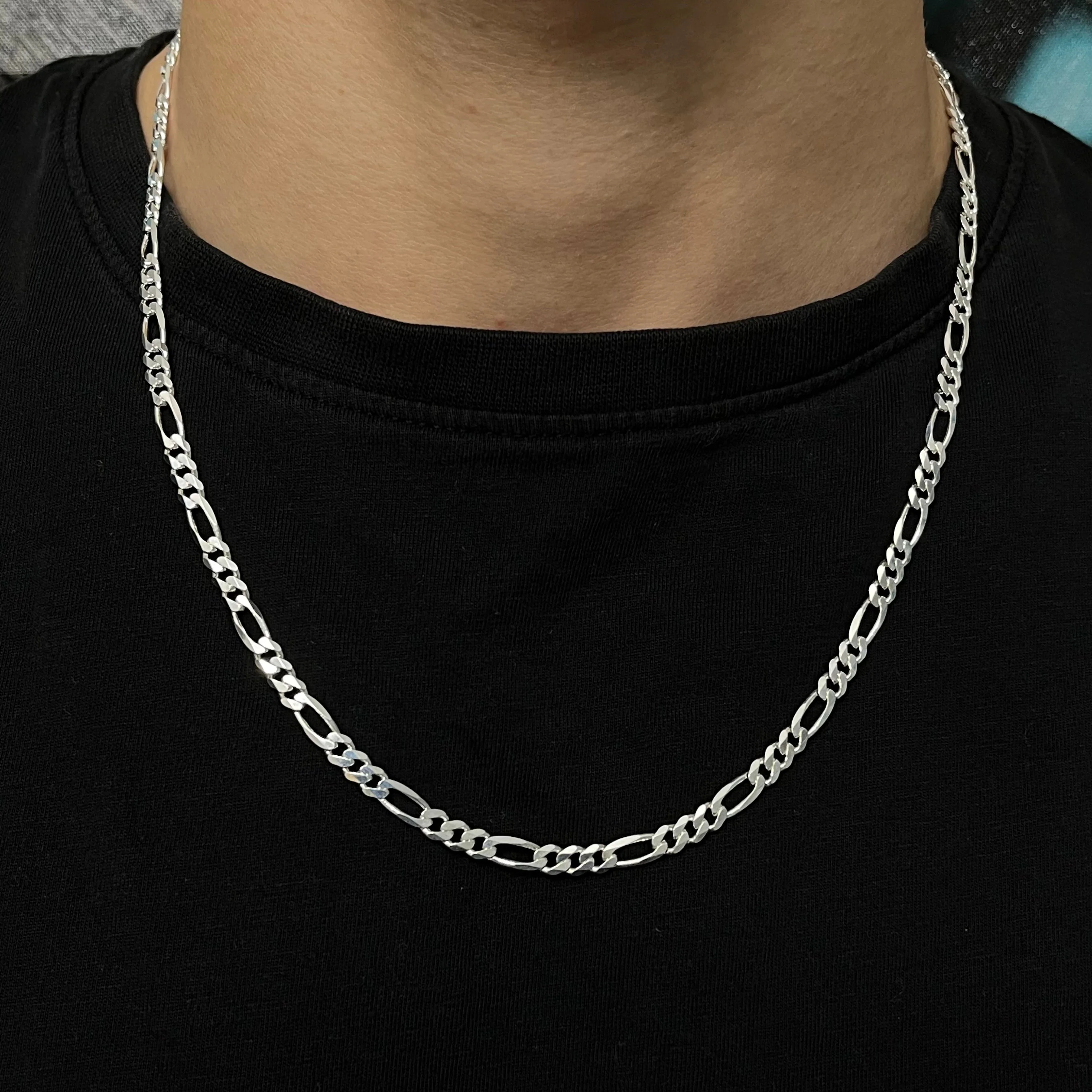 5MM Sterling Silver Classic Figaro Chain - Image 3
